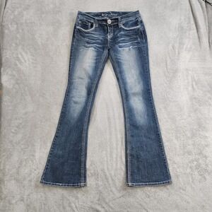 Ariya‎ Jeans Womens 5/6 Blue Bootcut Low Rise Flap Pockets Stretch Y2K Denim